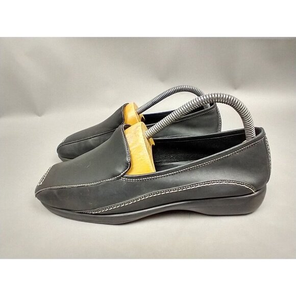 Aerology by Aerosoles Women's 8.5 Toe Riffic Leather Loafers Comfort Shoes Brown - Picture 3 of 11